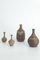 Jarrones escandinavos Mid-Century pequeños de gres en marrón de Gunnar Borg para Höganäs Ceramics, años 60. Juego de 4, Imagen 7