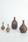 Small Mid-Century Scandinavian Modern Brown Stoneware Vases by Gunnar Borg for Höganäs Ceramics, 1960s, Set of 4 7