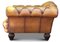 Victorian Design Tan Leather Deep Button Chesterfield Club Chair & Footstool, Image 3