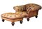 Victorian Design Tan Leather Deep Button Chesterfield Club Chair & Footstool, Image 1