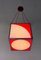 Vintage Italian Cubic Red and White Acrylic Glass and Metal Pendant, 1970s, Image 4