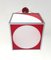 Vintage Italian Cubic Red and White Acrylic Glass and Metal Pendant, 1970s 5