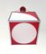 Vintage Italian Cubic Red and White Acrylic Glass and Metal Pendant, 1970s, Image 5