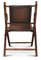 Vintage Faux Bamboo and Brown Leather Folding Safari Chair, 1950s, Image 3