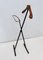 Vintage Italian Valet Stand in Beech and Varnished Metal and Brass, 1950s 7