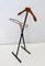 Vintage Italian Valet Stand in Beech and Varnished Metal and Brass, 1950s 1