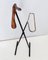 Vintage Italian Valet Stand in Beech and Varnished Metal and Brass, 1950s 6