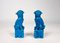 Figuras de perro Foo chinas pequeñas de cerámica esmaltada sobre pedestales, años 60. Juego de 2, Imagen 2