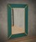 Mid-Century Style Murano Emerald Color Glass and Brass Console Wall Mirror, 2000s, Image 1