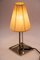 Vernickelte Art Deco Tischlampe mit Stoffschirm, 1920er 8