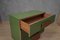 Mid-Century Style Square Green Color Glass and Brass Commode, 2000s 7