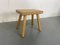 Rustic Wabi-Sabi Style Beech Side Table in the style of Pierre Chapo 2