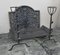 Large 18th Century Heavy Iron Fire Back, Andirons and Grate, Set of 4 7