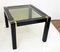 Small Vintage Coffee Table in Black Lacquered Wood & Gold Metal, Smoked Glass Tray, 1970s 9