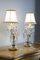 Vintage Crybat-Jour Lamps in Crystal with Tulle Lampshade, 1940s, Set of 2 2