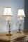 Vintage Crybat-Jour Lamps in Crystal with Tulle Lampshade, 1940s, Set of 2, Image 2