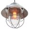 Vintage Industrial Grey Metal Clear Frosted Glass Pendant Light 3