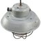 Vintage Industrial Grey Metal Clear Frosted Glass Pendant Light, Image 4