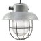 Vintage Industrial Grey Metal Clear Frosted Glass Pendant Light, Image 1