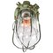 Vintage Industrial Green Cast Iron Clear Glass Flush Mount by Industria Rotterdam, Image 3