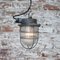 Vintage Industrial Blue Rust Iron Clear Stripe Glass Pendant Lights 4