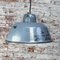 Lampe à Suspension Industrielle Vintage en Émail Bleu Gris 4