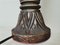 Large Portuguese Carved Wood and Half Shade Handmade Buffet Table Lamp, 1960s, Image 12