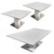 Tables Centrales et d'Axe en Laquerade Blanche et Structure Chrome, Set de 3 1