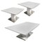 Tavolini centrali e ausiliari in laccato bianco e struttura cromata, set di 3, Immagine 1