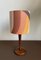 Lámpara de mesa danesa pequeña de teca, años 60, Imagen 1