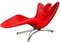 Model DS 151 Chaise Lounge in Red Leather and Steel by Jane Worthington for de Sede, Switzerland, 2000s 2