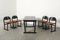 Dining Set with Leather Chairs, 1970s, Set of 5, Image 3