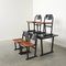 Dining Set with Leather Chairs, 1970s, Set of 5, Image 2