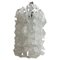 Lámpara de araña Mid-Century moderna en cascada de cristal de Murano blanco atribuida a Mazzega, años 70, Imagen 1