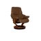 Brauner Reno Ledersessel mit Hocker von Stressless 8