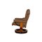 Brauner Reno Ledersessel mit Hocker von Stressless 11