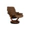 Reno Leather Armchair with Stool in Brown from Stressless 3