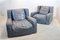 Vintage Grey Leather Lounge Chairs by Paoloa Navone, Set of 2, Image 4