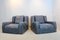 Vintage Grey Leather Lounge Chairs by Paoloa Navone, Set of 2 1