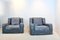 Vintage Grey Leather Lounge Chairs by Paoloa Navone, Set of 2 7