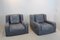 Vintage Grey Leather Lounge Chairs by Paoloa Navone, Set of 2, Image 9