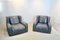 Vintage Grey Leather Lounge Chairs by Paoloa Navone, Set of 2 5