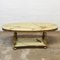 Vintage Hollywood Regency Coffee Table in Green Marble and Decorative Brass, 1970s, Image 1