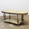 Vintage Hollywood Regency Coffee Table in Green Marble and Decorative Brass, 1970s 5