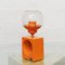 Vintage Space Age Candleholder in Orange Metal and Glass, 1970s 2