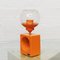 Vintage Space Age Kerzenhalter aus orangefarbenem Metall & Glas, 1970er 2