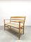 French Beech and Rush Bench Sofa, 1950s 3