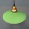 Green Enamel Hanging Lamp with Brass Fixture 8