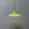Green Enamel Hanging Lamp with Brass Fixture, Image 4