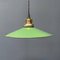 Green Enamel Hanging Lamp with Brass Fixture 1